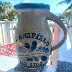 Mansfield Blue and Gray  Ceramic Pitcher